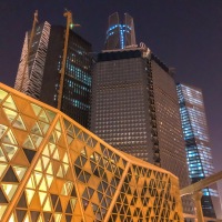 King Abdullah Financial District and its Conference Centre by Night and Day